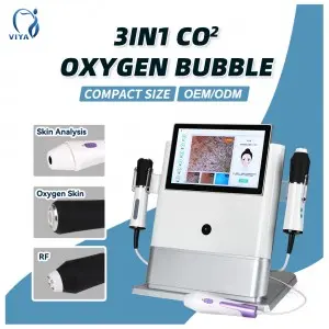 Portable 3 in 1 co2 bubble oxygenation oxygen jet peel facial multipolar rf machine with skin analyzer